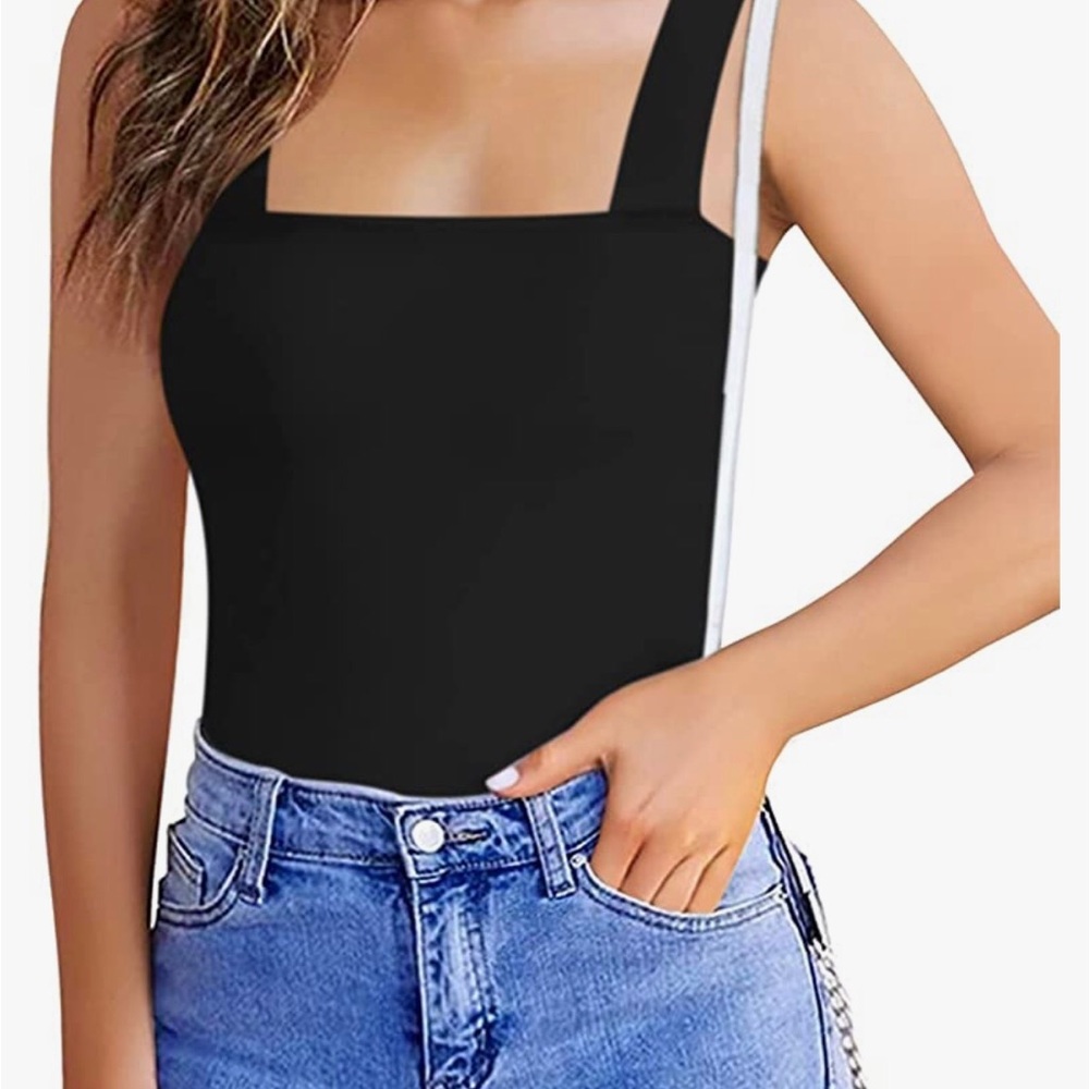 Women's Square Neck Sleeveless Tank Top Long Sleeve Bodysuits Jumpsuits - NWT